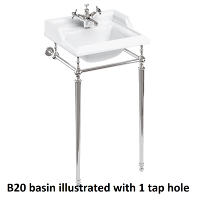 Burlington Classic 50cm Basin 2 Tap Holes - White