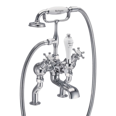 Burlington Birkenhead Quarter Turn Angled Bath Shower Mixer - Deck Mounted