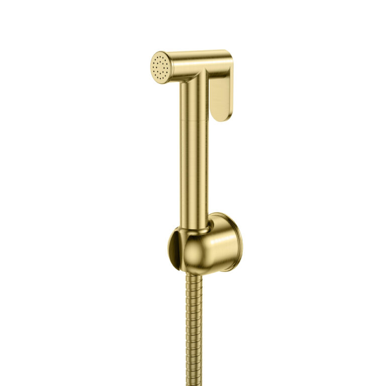 Bayou Douche Handset, Flexi and Holder - Brushed Brass