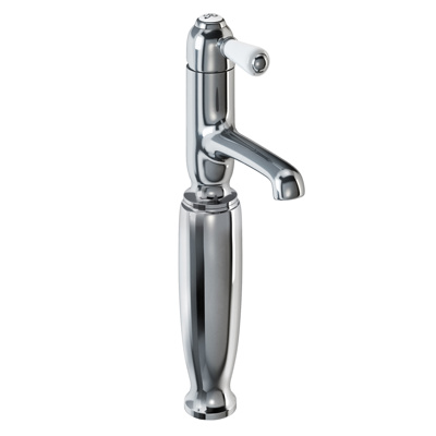 Burlington Chelsea Straight Tall Mono Basin Mixer Without Waste - Chrome / White