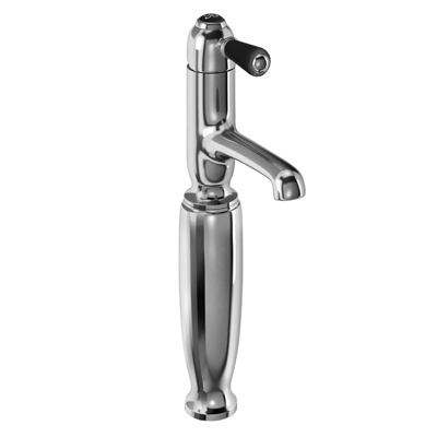 Burlington Chelsea Straight Tall Mono Basin Mixer Without Waste - Chrome / Black