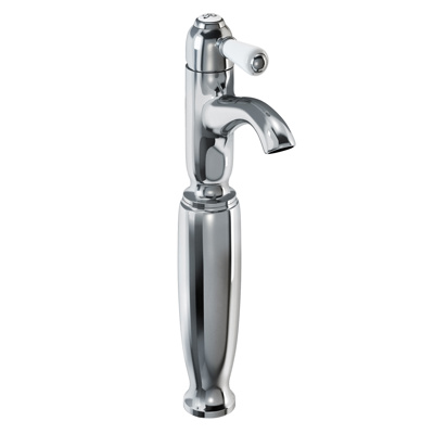 Burlington Chelsea Curved Tall Mono Basin Mixer Without Waste - Chrome / White