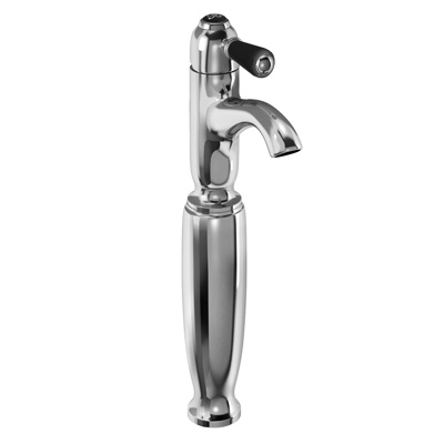 Burlington Chelsea Curved Tall Mono Basin Mixer Without Waste - Chrome / Black