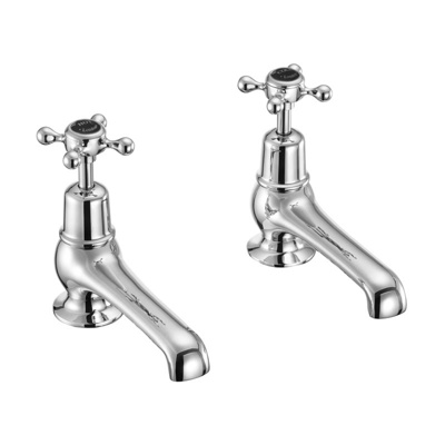 Burlington Claremont Bath Tap Deck Mounted - Chrome / Black