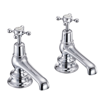 Burlington Claremont Regent Quarter Turn Bath Tap - White / Chrome