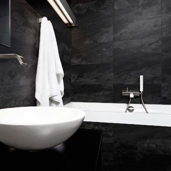 Fernanda Glazed Porcelain W&F 308X615mm - Matt Black