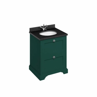 Burlington 65 Freestanding 2 Drawer Unit Excl Worktop & Bowl - Matt Green