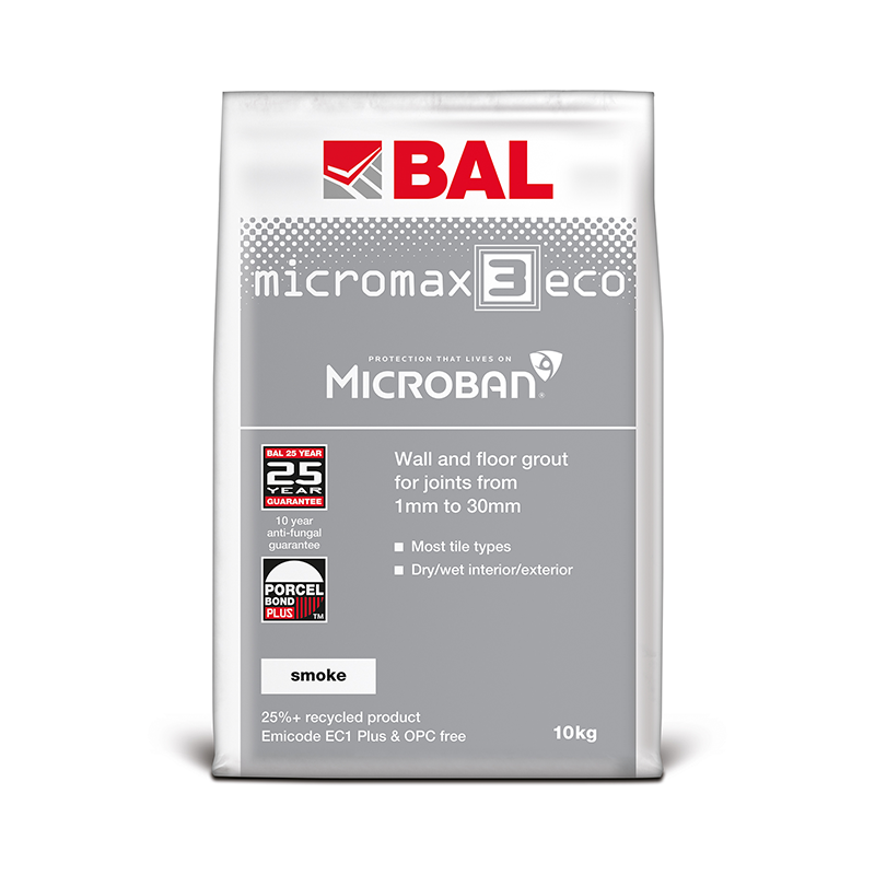 BAL Micromax 3 ECO Flexible Wall & Floor Grout With Microban 10kg - Choice Of Colour