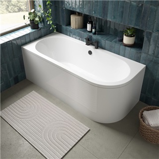 Bayou J-Bath Double Ended Bath 1650 x 725mm Left Hand - White 2