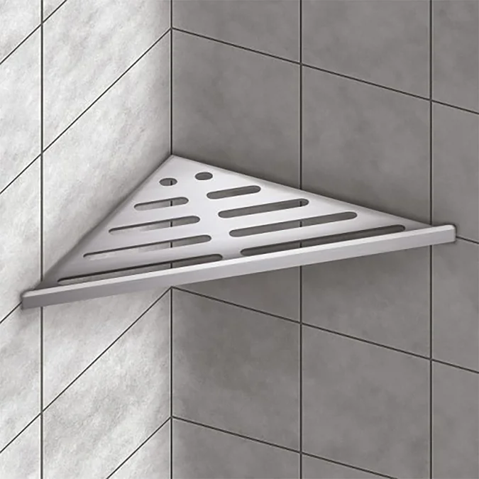 Genesis Bright Silver Aluminium Shower Shelf - Chrome 12