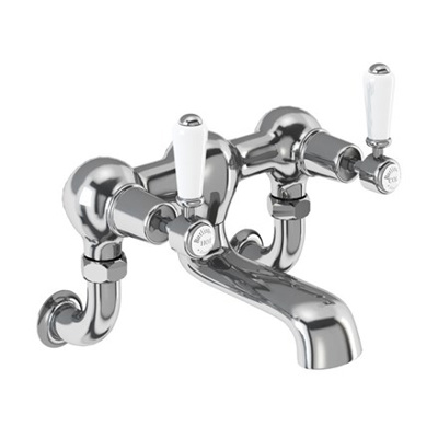 Burlington Kensington Quarter Turn Wall Mounted Bath Filler - Chrome / White