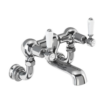 Burlington Kensington Regent Quarter Turn Wall Mounted Bath Filler - Chrome / White