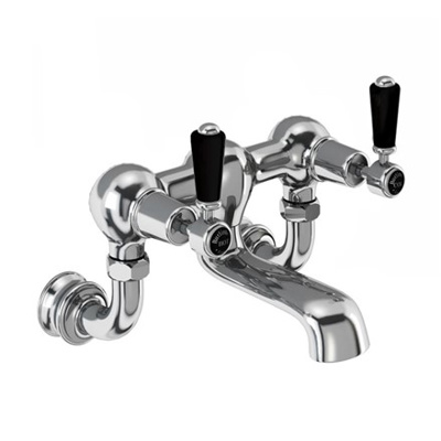 Burlington Kensington Regent Quarter Turn Wall Mounted Bath Filler - Chrome / Black