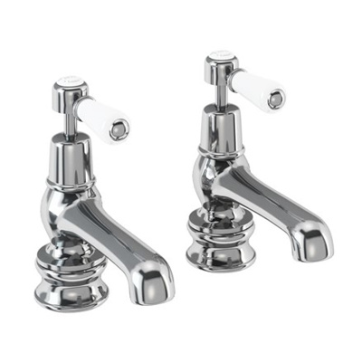 Burlington Kensington Regent Quarter Turn Deck Mounted Bath Tap - Chrome / White