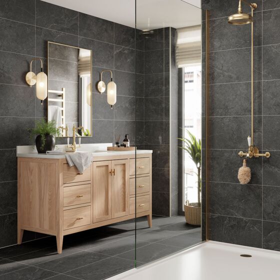 Verona Lucca Porcelain W&F 298x600mm - Anthracite Matt 10