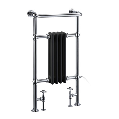 Burlington Bloomsbury Heated Towel Rail - Chrome / Black