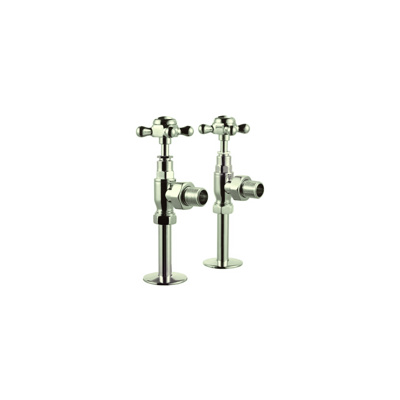 Burlington Angled Radiator Valves Pair - Nickel 6