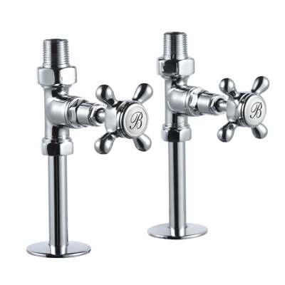 Burlington Straight Radiator Valves Pair - Chrome