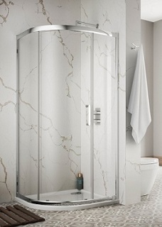 Bayou 8 Quadrant 900mm Single Door Shower Enclosure - Chrome