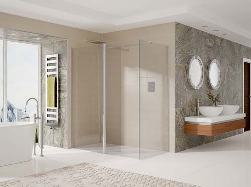 Bayou Wetrooms Hinged Return Panel 400mm - Chrome