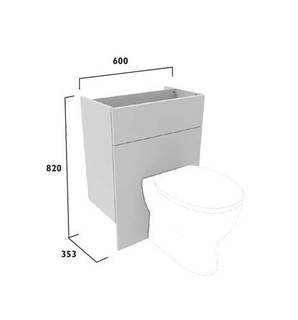Bayou Tavistock Base Units Standard Depth 600mm Wc Unit - Calm - Matt Dark Grey / Graphite