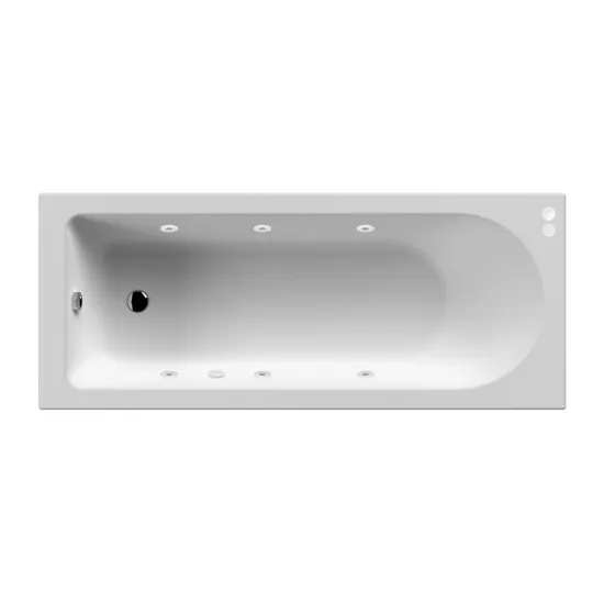 Bayou 1600mm x 700mm Single Ended 6 Jet Whirlpool Bath - White