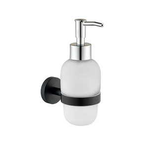 Bayou Pin Knurl Soap Dispenser and Holder - Matt Black