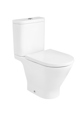 Roca The Gap Round Close Coupled Open Back Rimless Wc - White